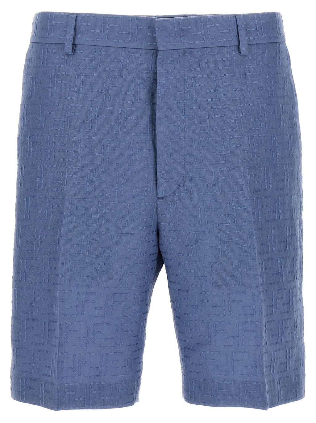 Fendi Blue Linen Bermuda Shorts