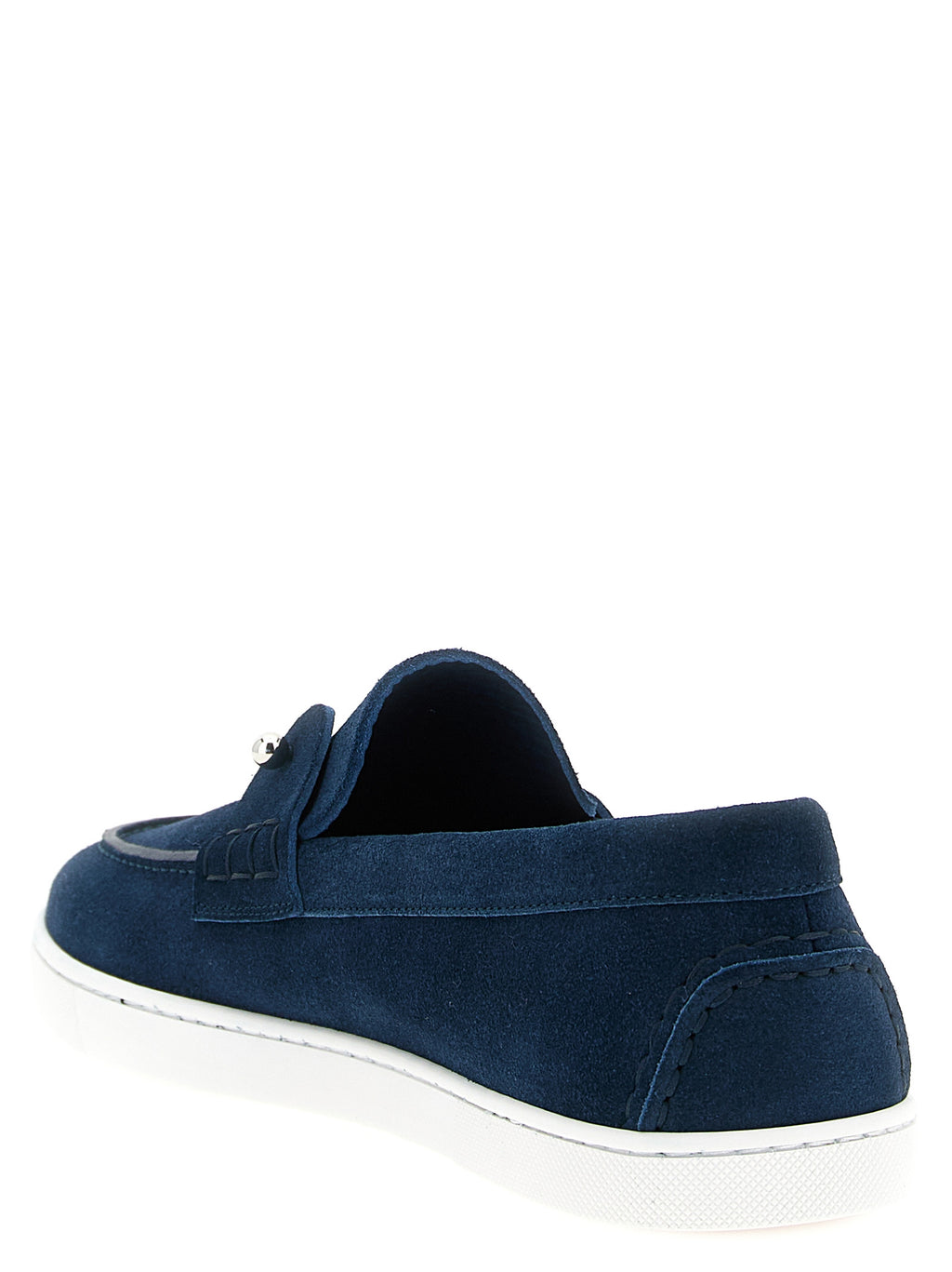 Christian Louboutin Blue Calfskin Slip-On Loafers