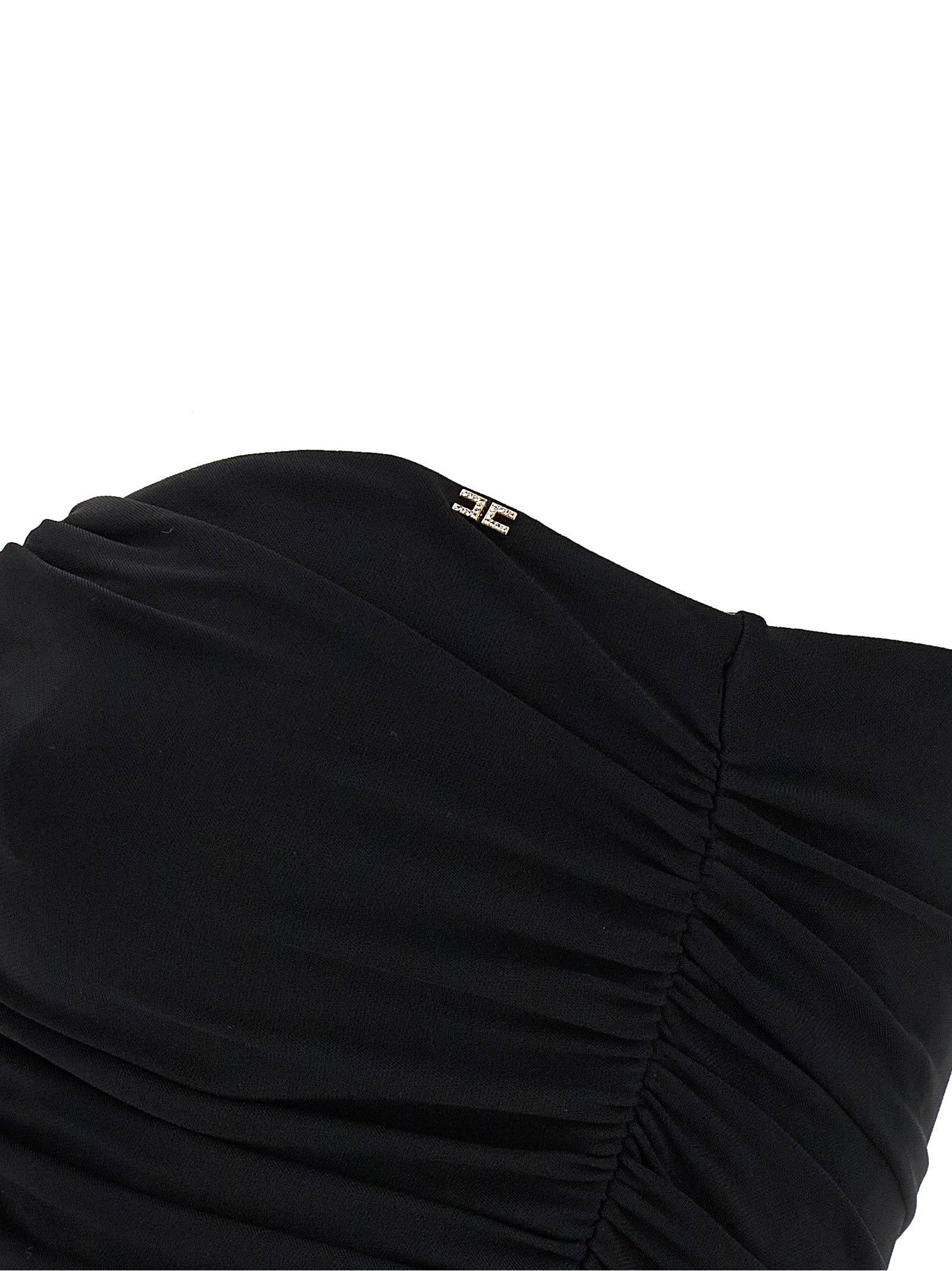 Elisabetta Franchi Black Viscose Short Dress
