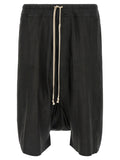 Rick Owens Black Lamb Leather Bermuda Shorts