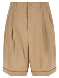 Jacquemus Beige Linen Bermuda Shorts