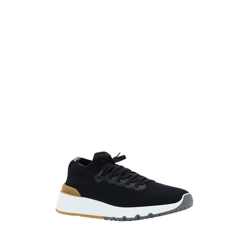 Brunello Cucinelli Black Cotton Athletic Sneakers