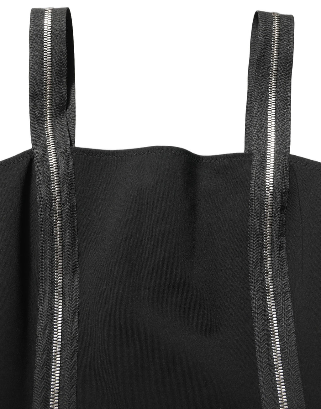 Dolce & Gabbana Schwarzes ärmelloses Midi-Kleid mit Frontreißverschluss
