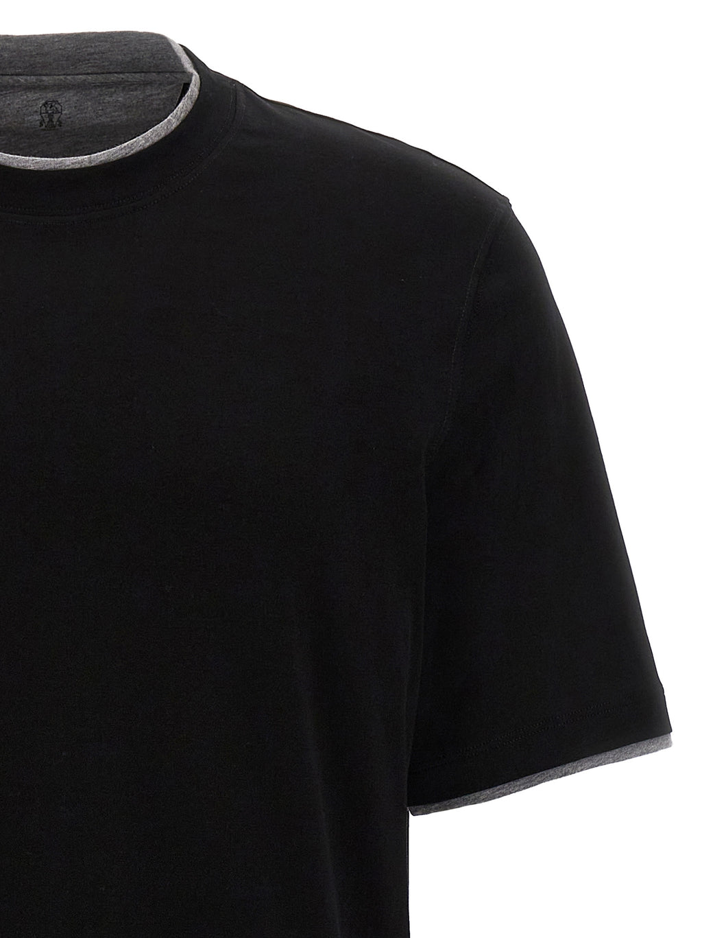 Brunello Cucinelli Black Cotton T-Shirt