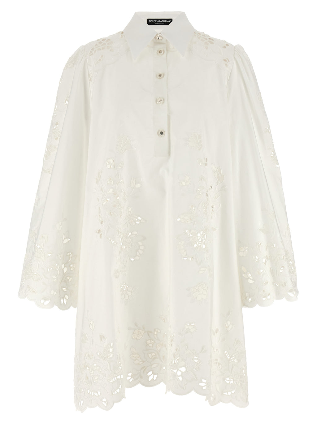 Dolce & Gabbana White Cotton Short Dress