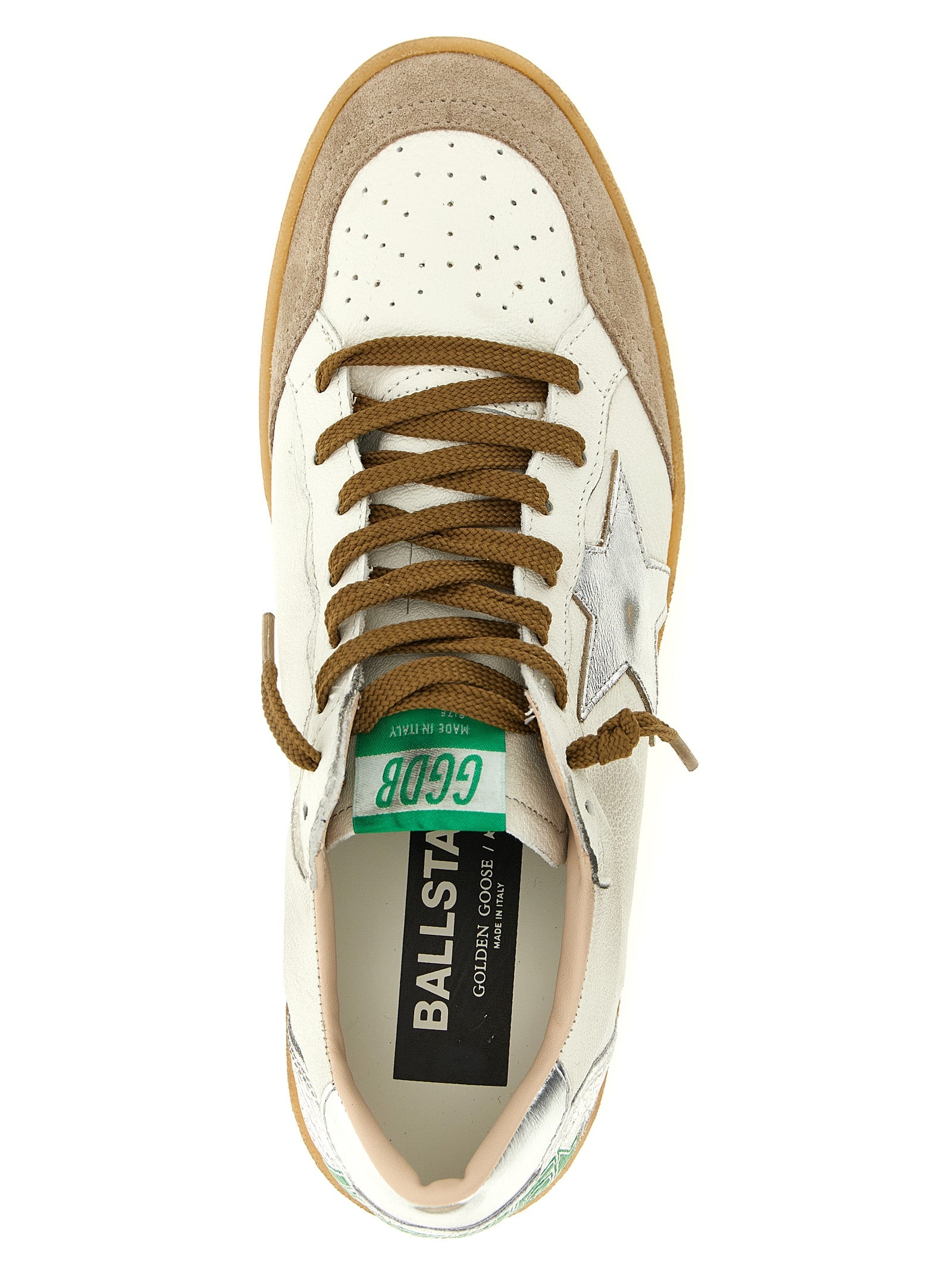 Golden Goose Silver Goatskin Low Top Sneakers