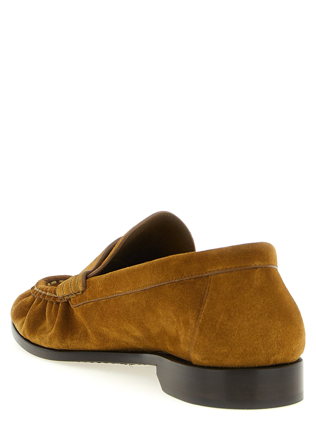 Saint Laurent Brown Calfskin Slip-On Loafers
