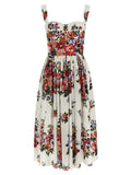 Dolce & Gabbana White Cotton Midi Dress