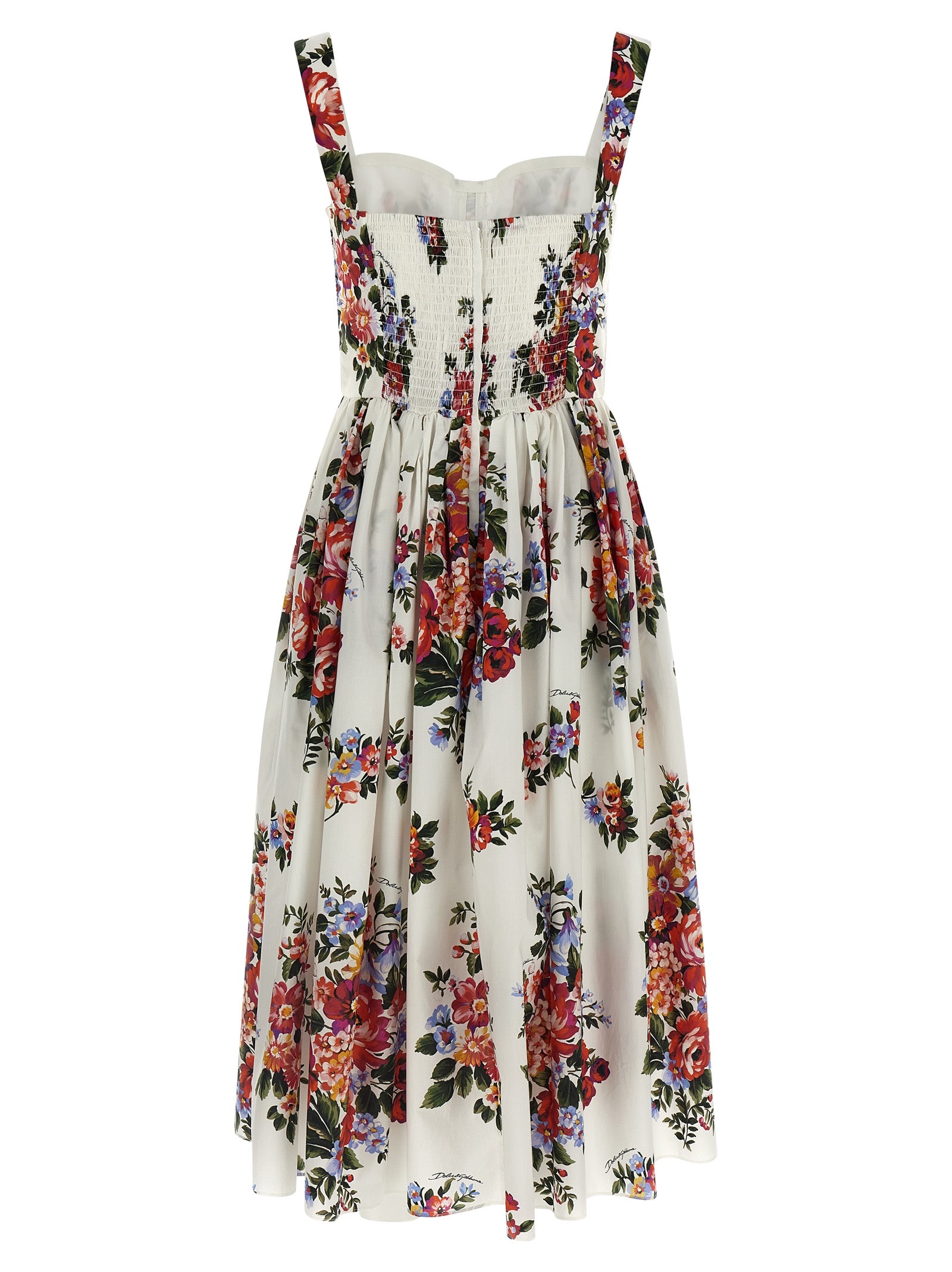 Dolce & Gabbana White Cotton Midi Dress