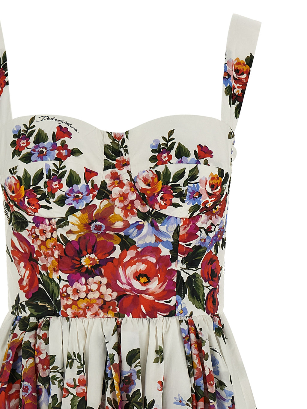 Dolce & Gabbana White Cotton Midi Dress