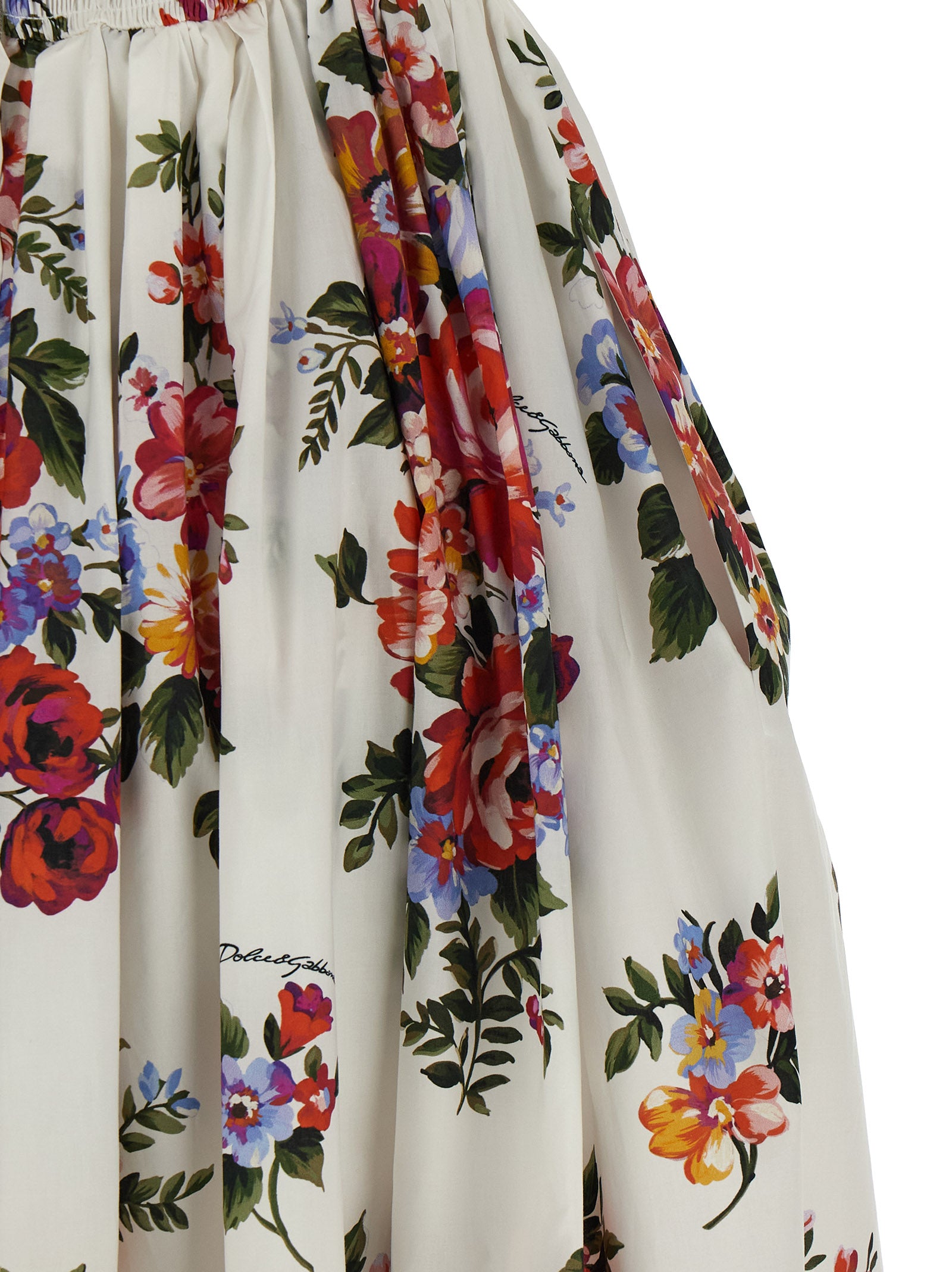 Dolce & Gabbana White Cotton Midi Dress