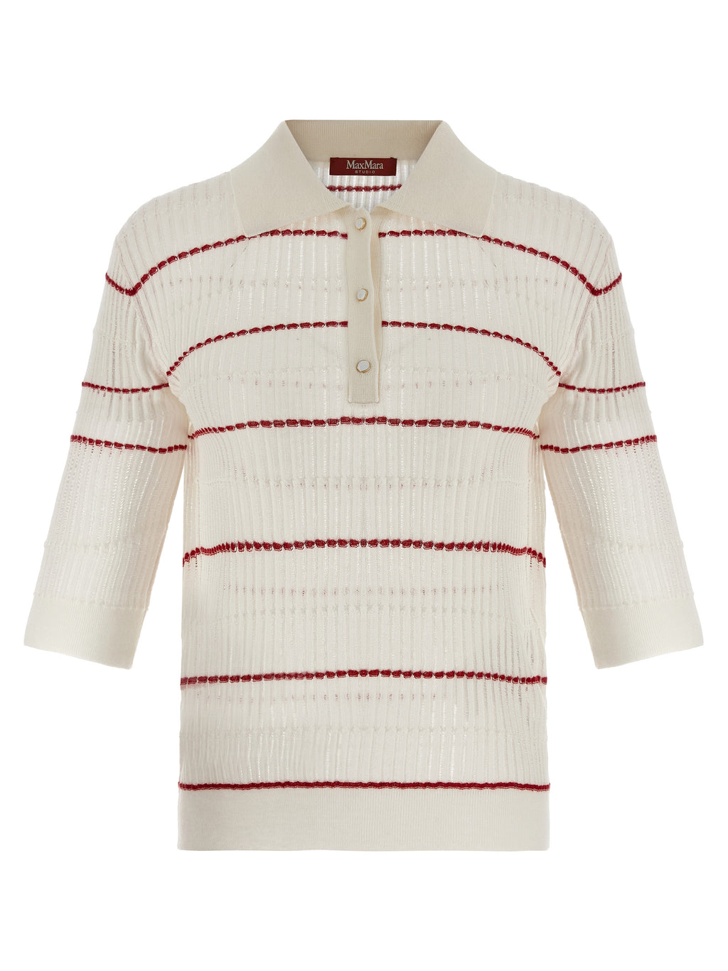 Max Mara White Silk Polo Shirt