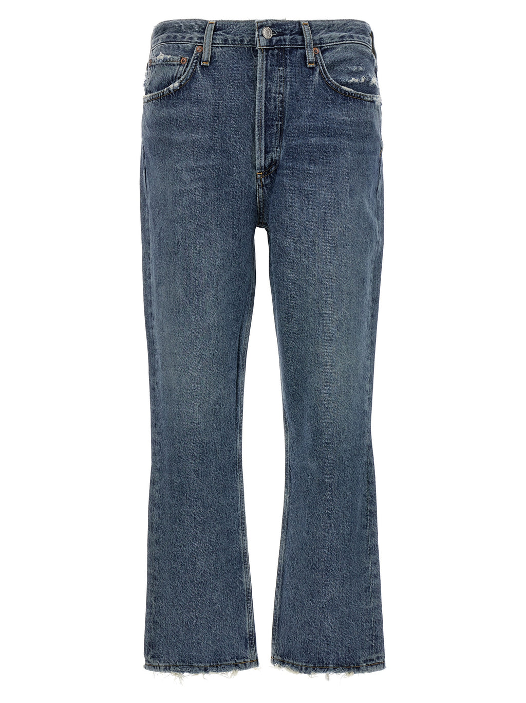Agolde Blue Cotton Cropped Jeans