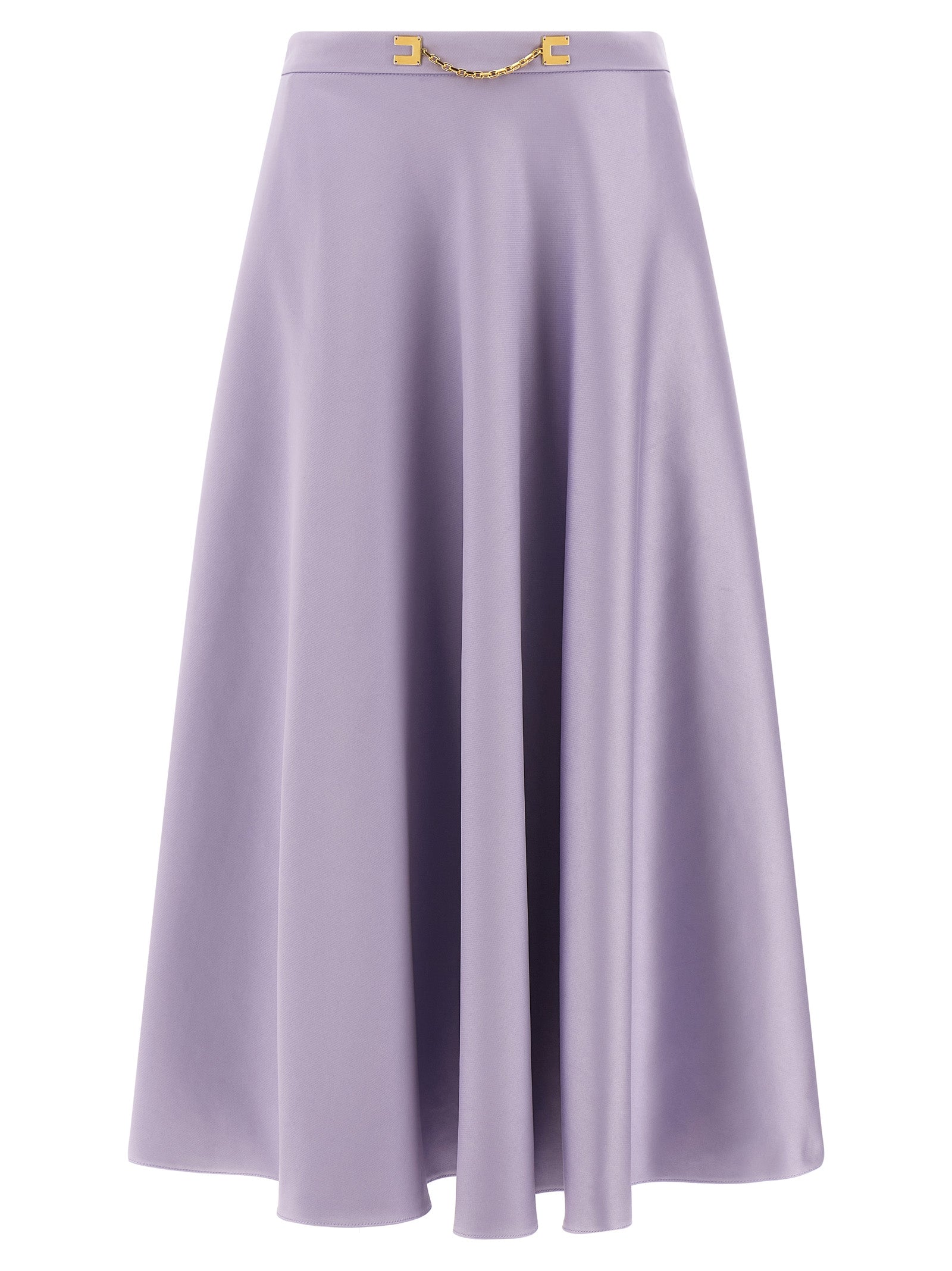 Elisabetta Franchi Purple Polyester Midi Skirt