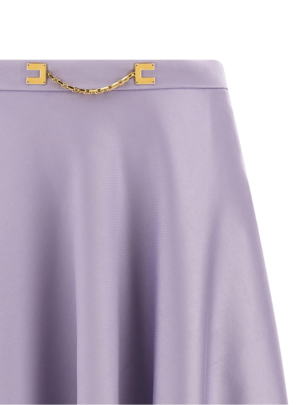 Elisabetta Franchi Purple Polyester Midi Skirt