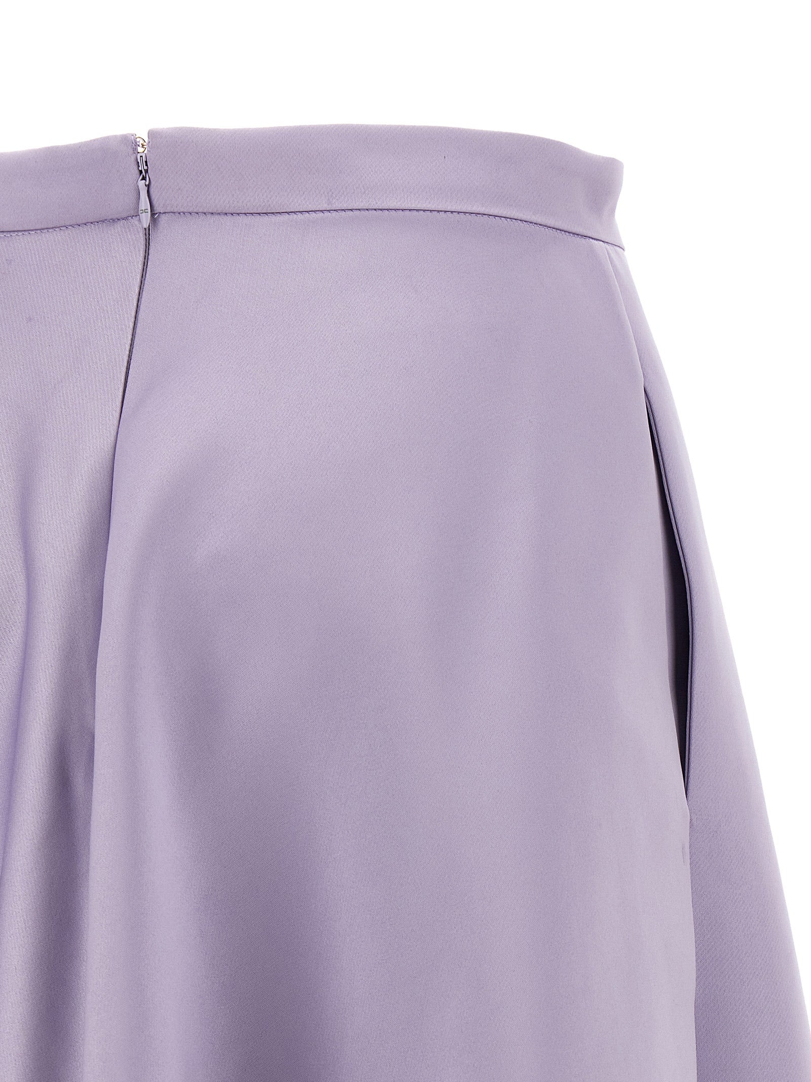 Elisabetta Franchi Purple Polyester Midi Skirt