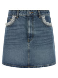 Ganni Blue Cotton Long Skirt