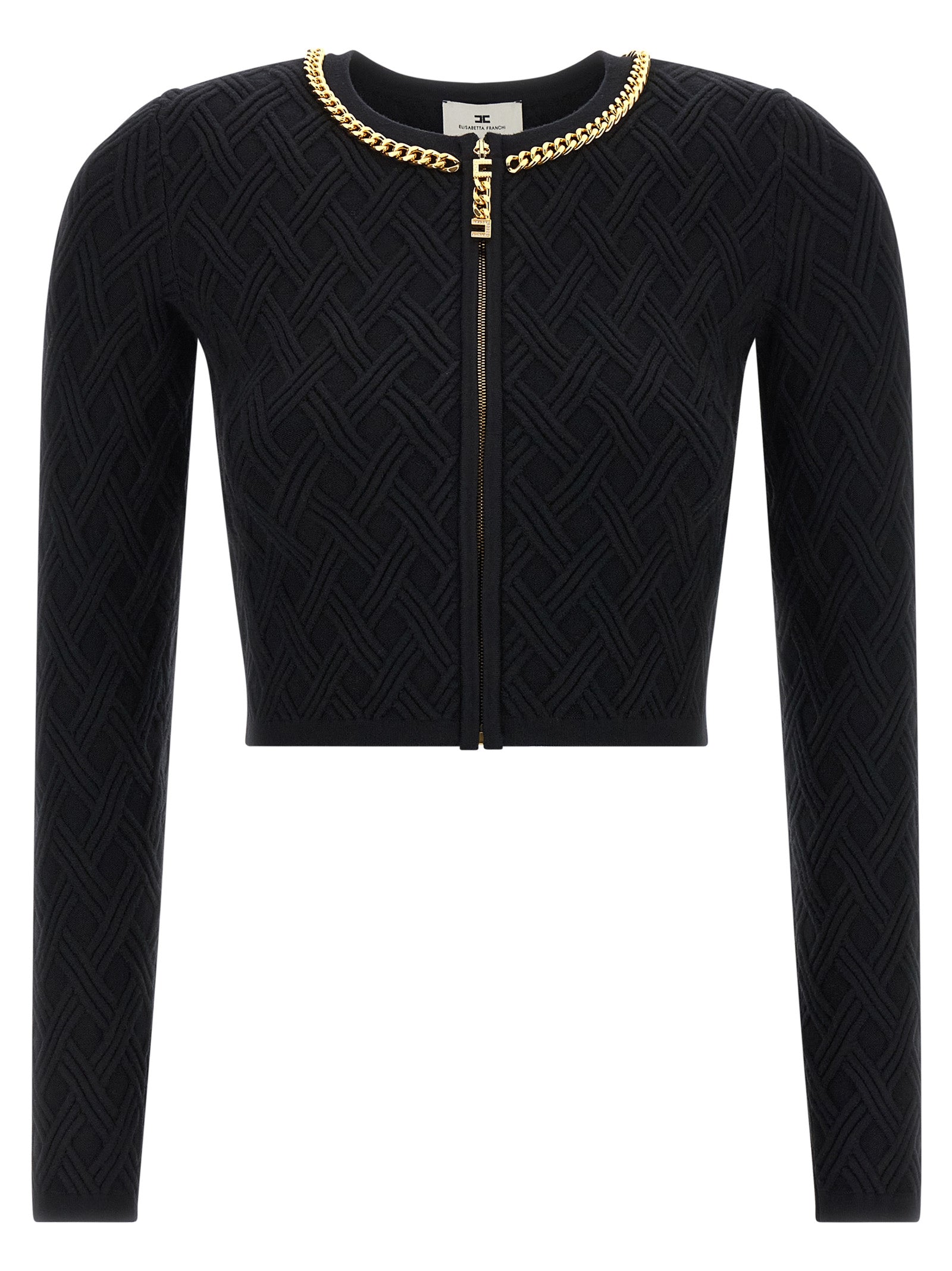 Elisabetta Franchi Black Viscose Cardigan
