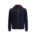 Brunello Cucinelli Blue Calf Leather Bos Taurus Jacket