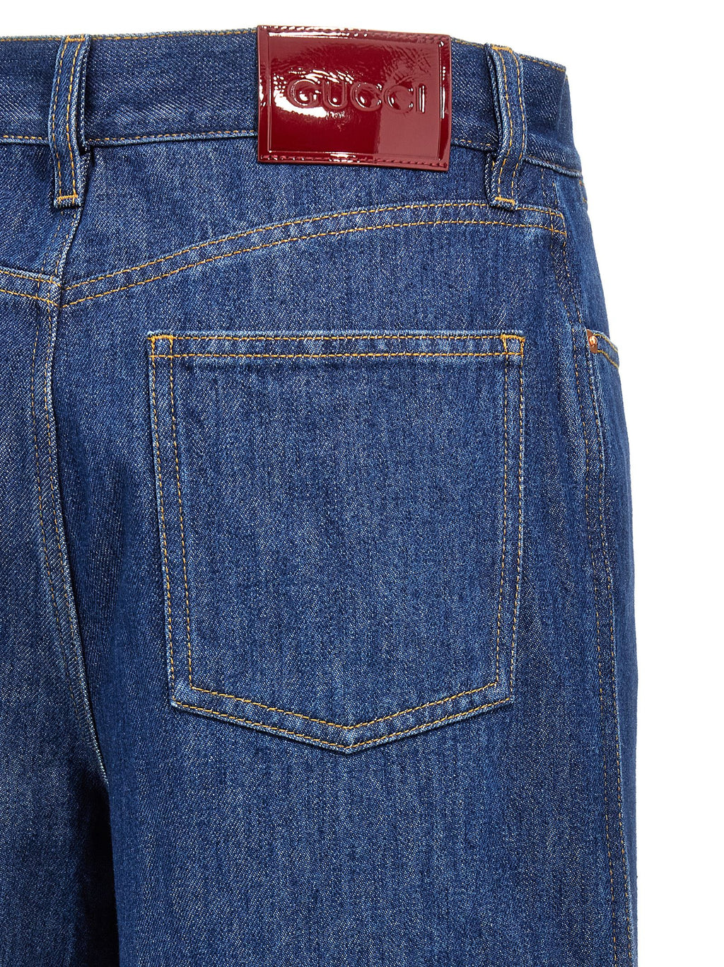 Gucci Blue Cotton Relaxed Fit Jeans