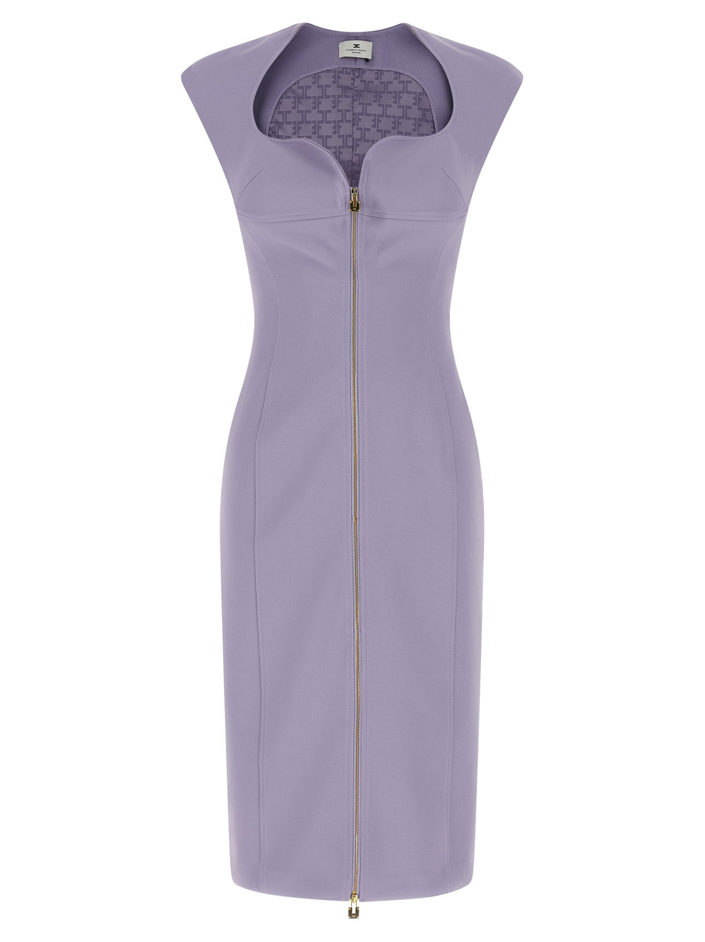Elisabetta Franchi Purple Polyester Midi Dress