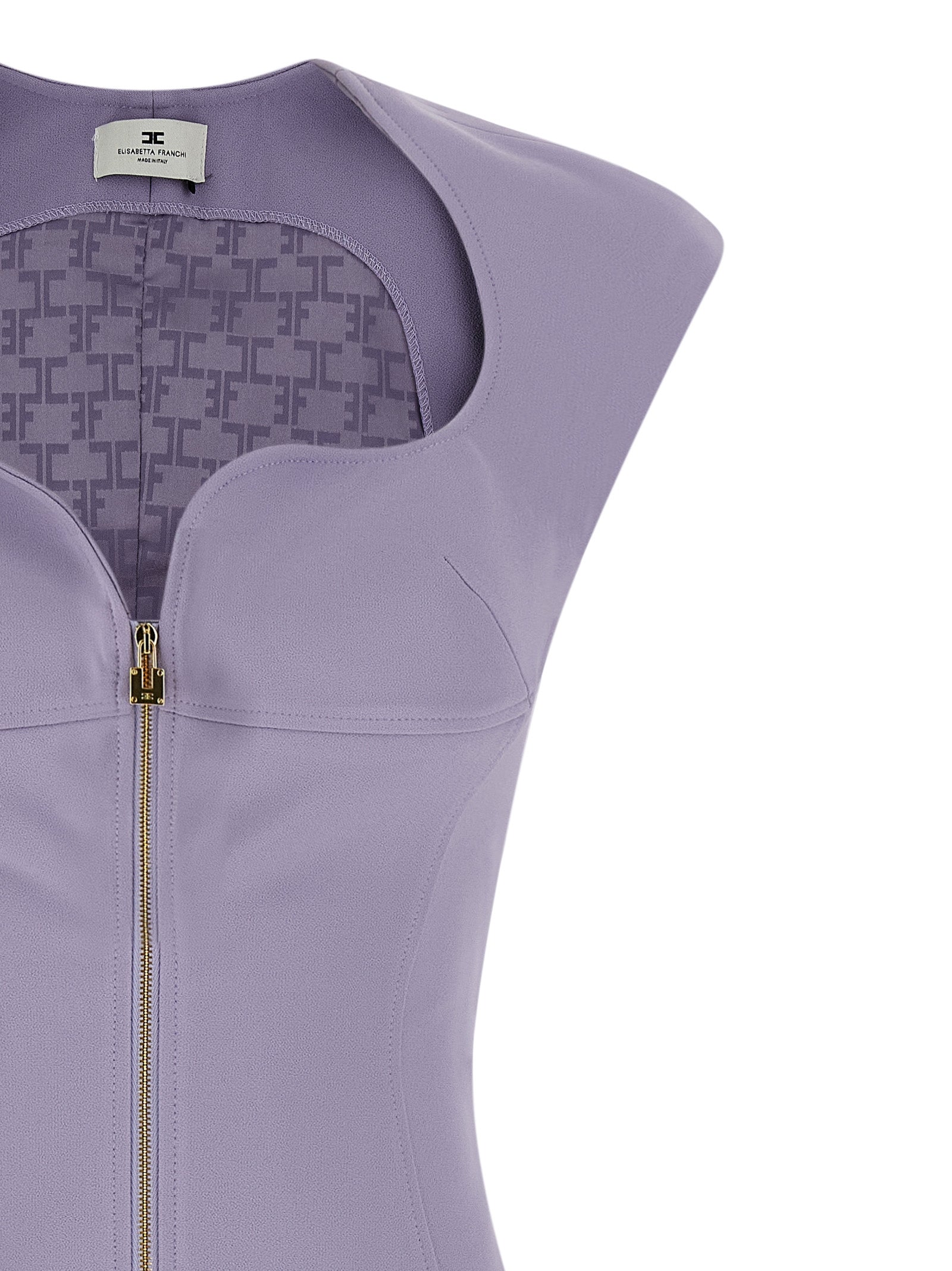 Elisabetta Franchi Purple Polyester Midi Dress