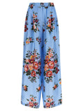 Dolce & Gabbana Blue Silk Casual Pants