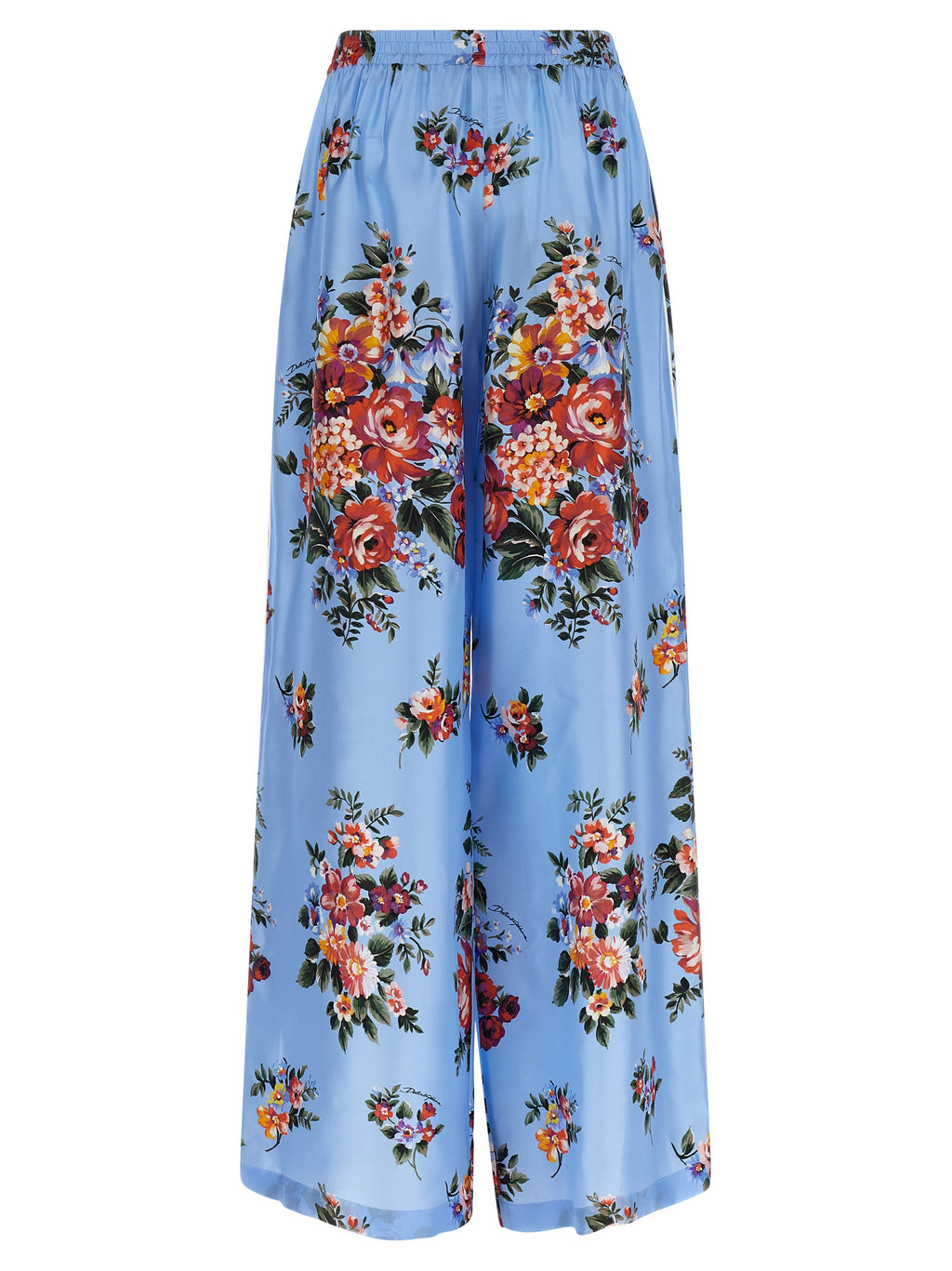 Dolce & Gabbana Blue Silk Casual Pants