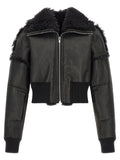 Rick Owens Black Lamb Fur Leather Jacket