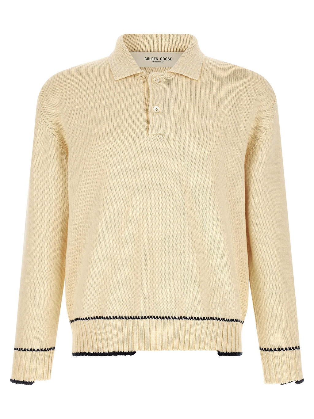 Golden Goose White Cotton Polo Shirt