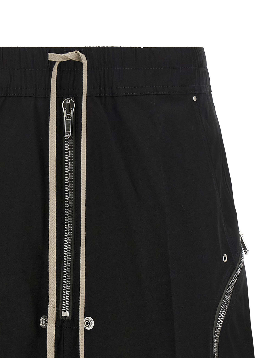 Rick Owens Black Cotton Bermuda Shorts