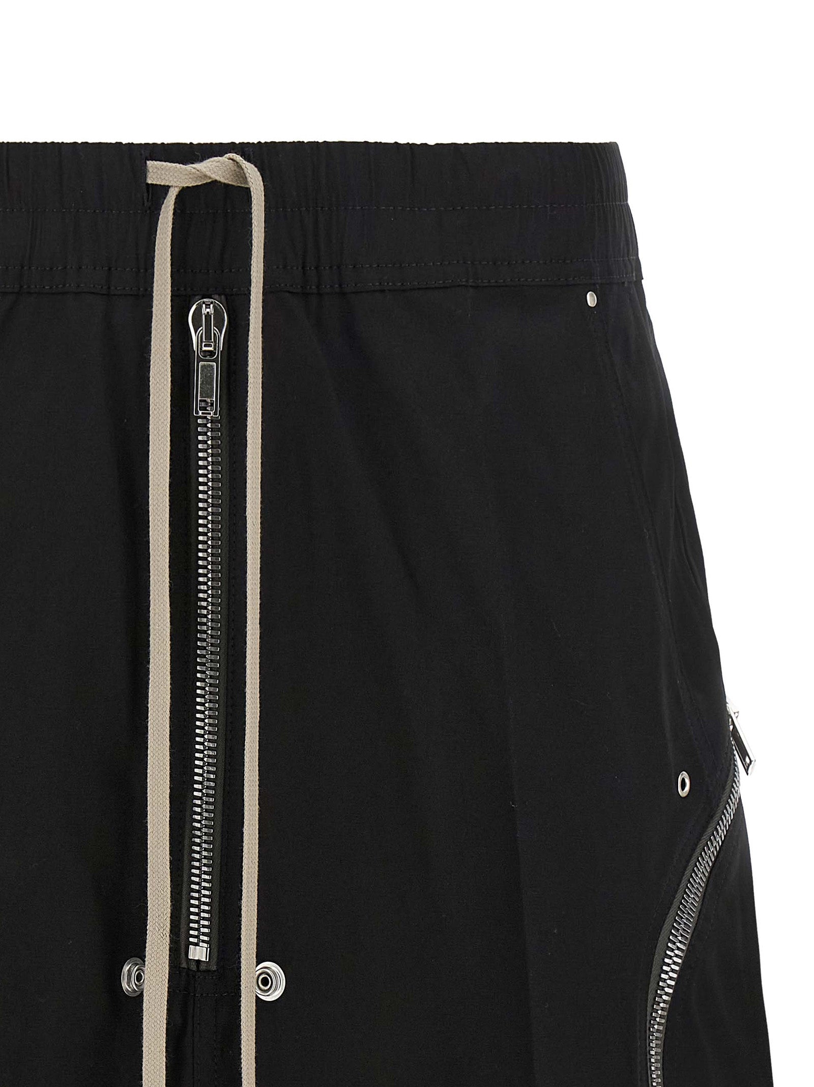 Rick Owens Black Cotton Bermuda Shorts