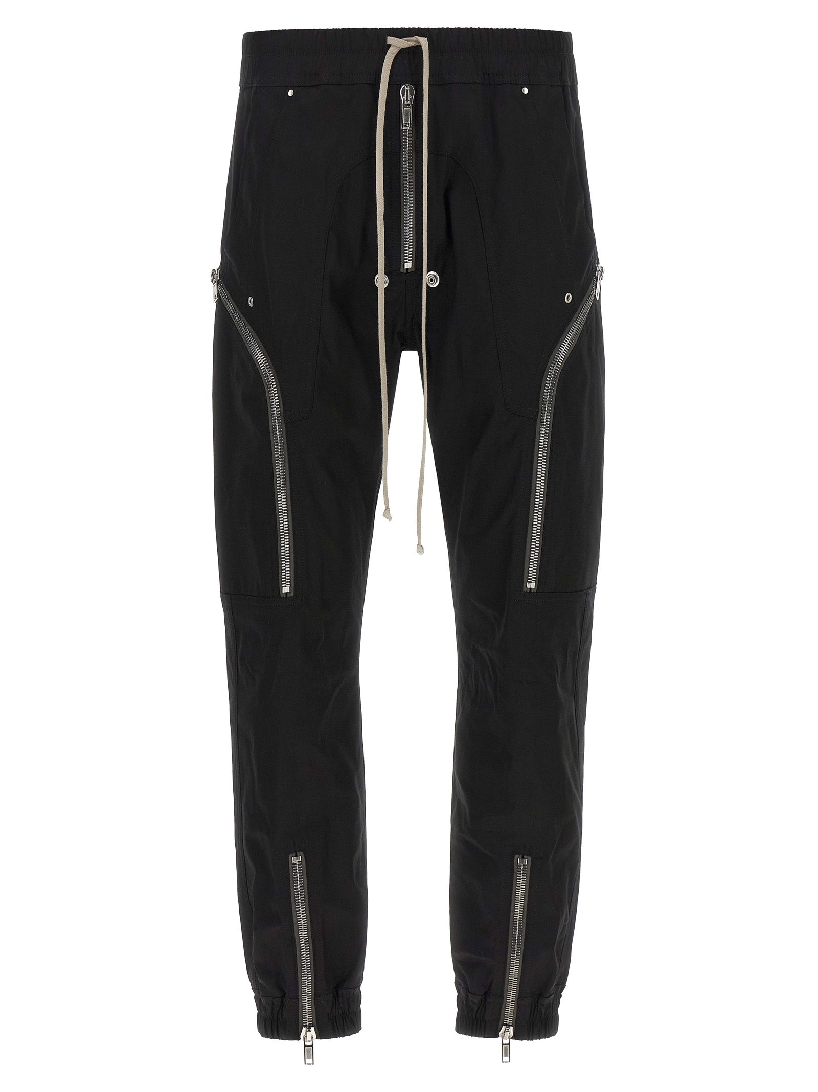 Rick Owens Black Cotton Cargo Pants