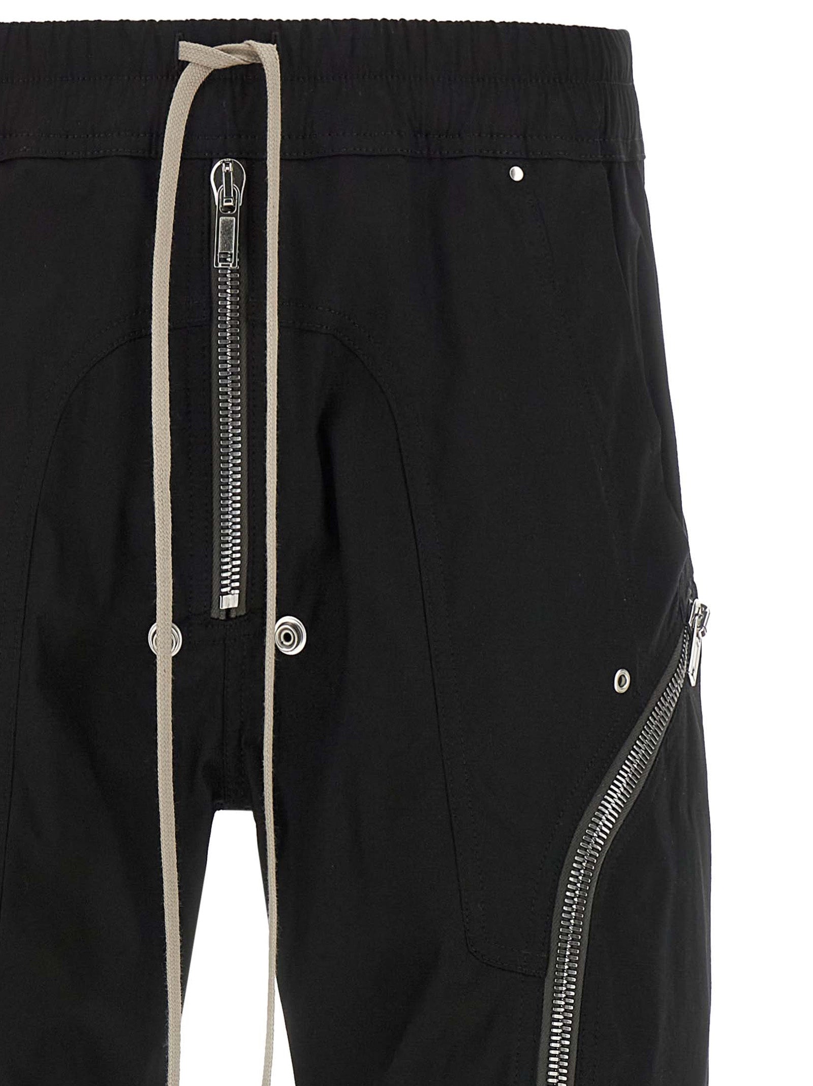 Rick Owens Black Cotton Cargo Pants