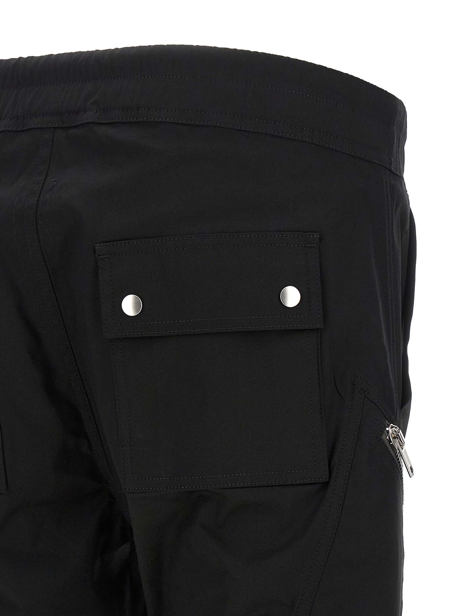 Rick Owens Black Cotton Cargo Pants
