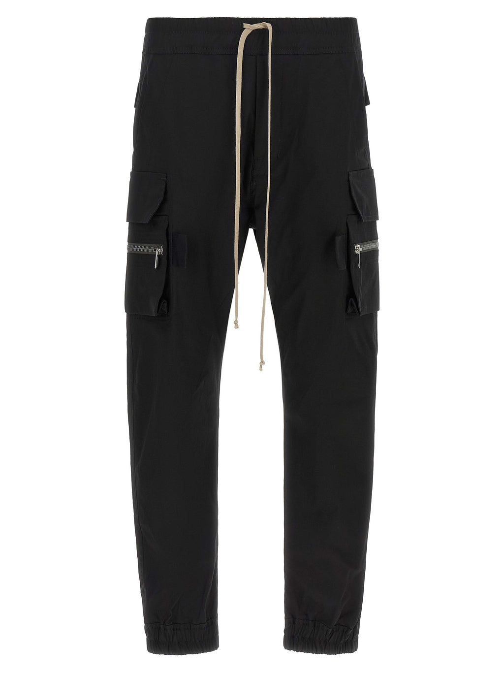 Rick Owens Black Cotton Cargo Pants