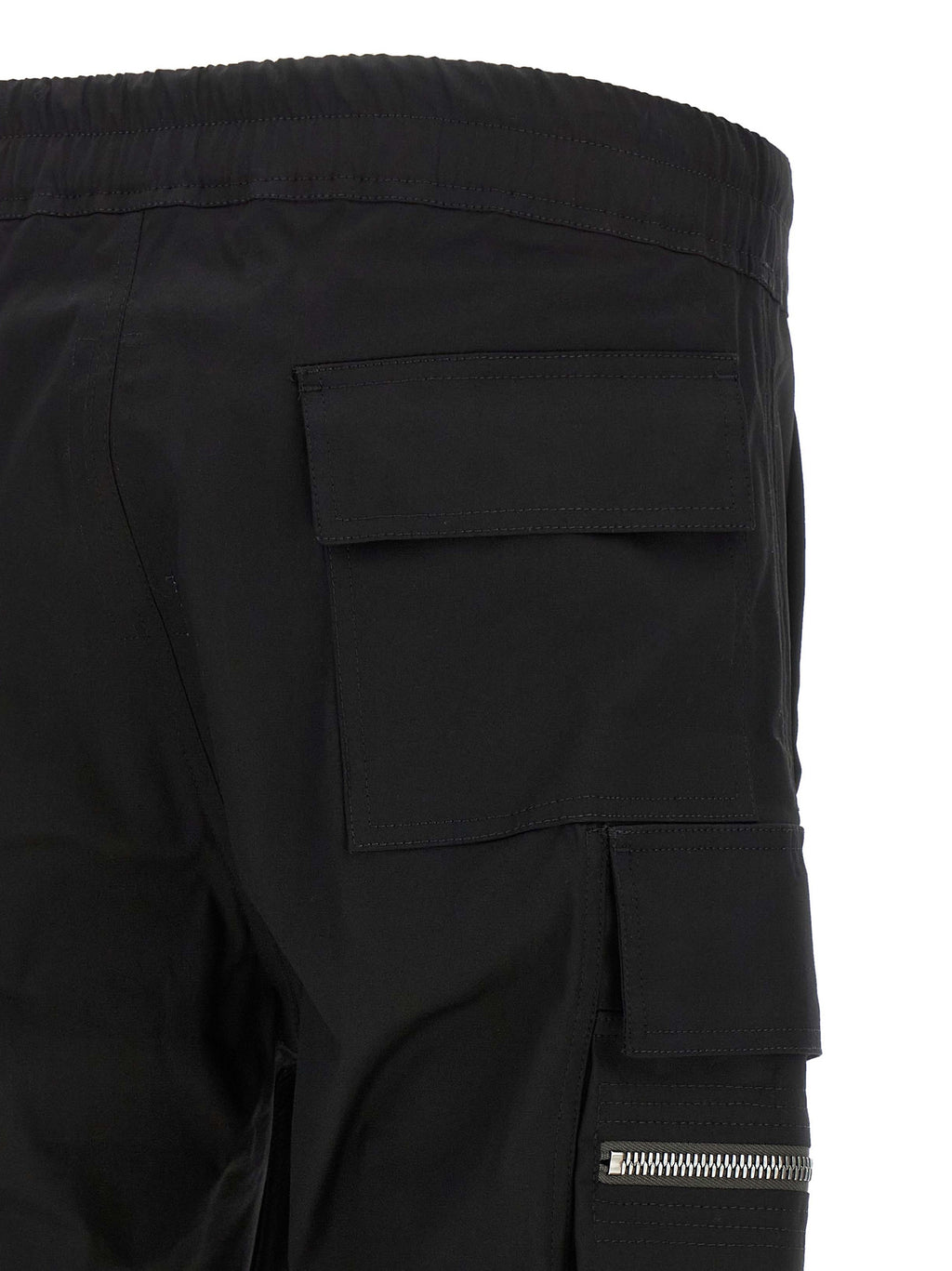 Rick Owens Black Cotton Cargo Pants