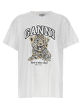 Ganni White Cotton T-Shirt