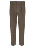 ZEGNA Brown Cotton Dress Pants