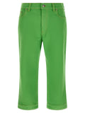 Versace Bicolor Cotton Cropped Jeans