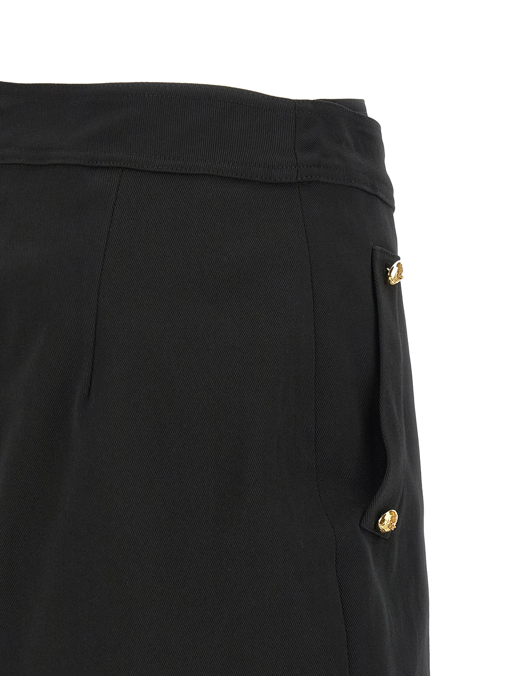 Elisabetta Franchi Black Cotton Long Skirt