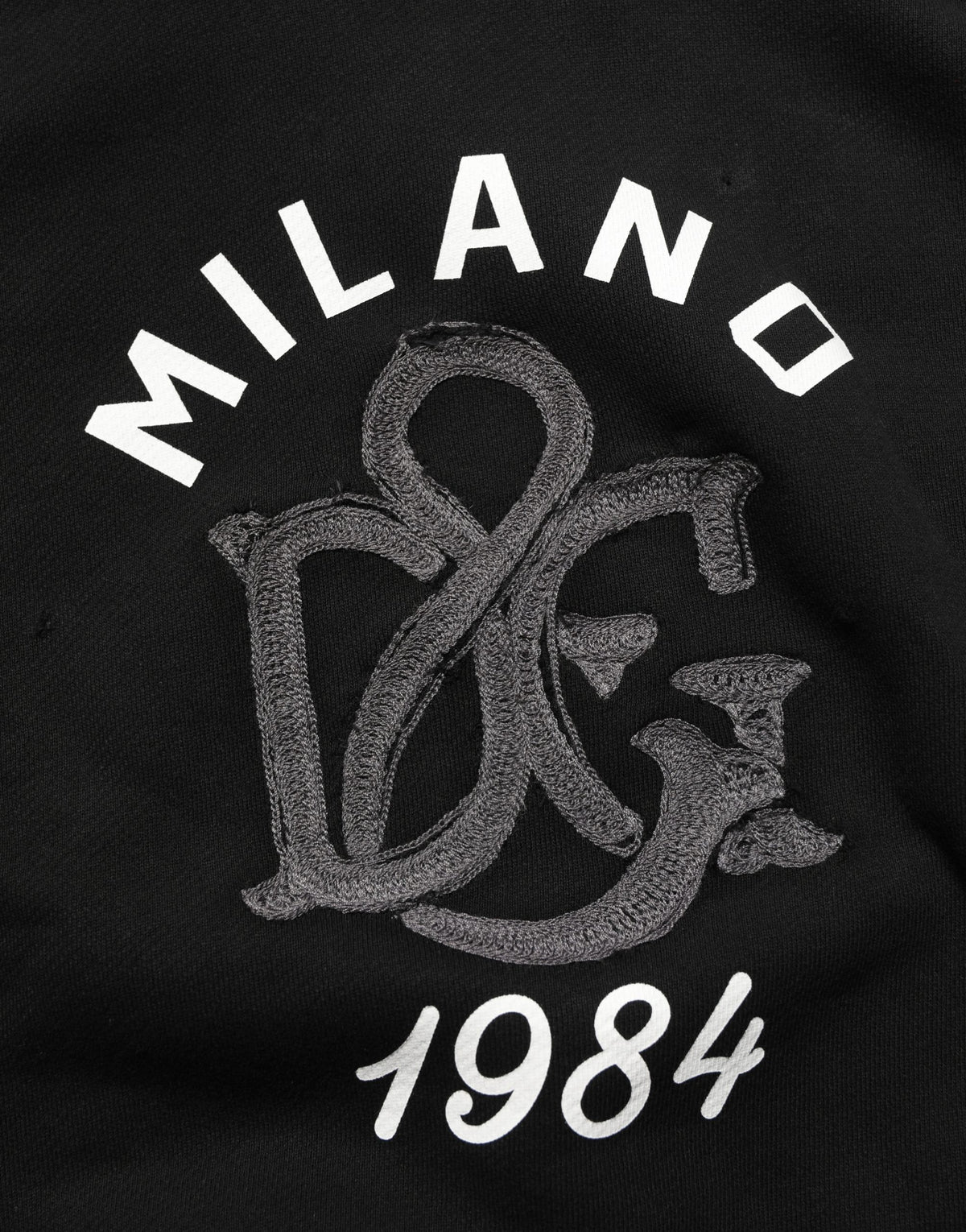 Dolce & Gabbana Zwarte Katoenen Milano1984 Print Hoodie Sweater