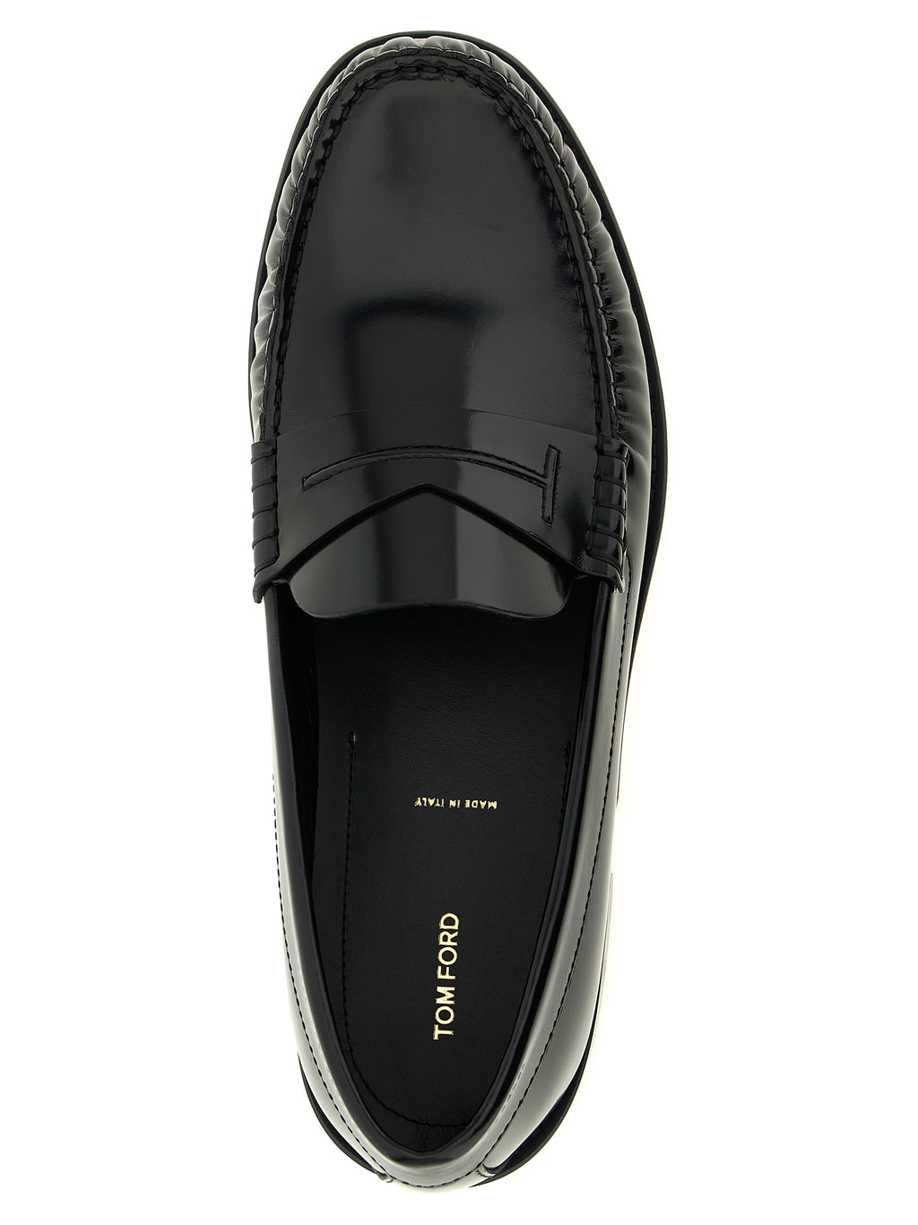 Tom Ford Black Calfskin Slip-On Loafers