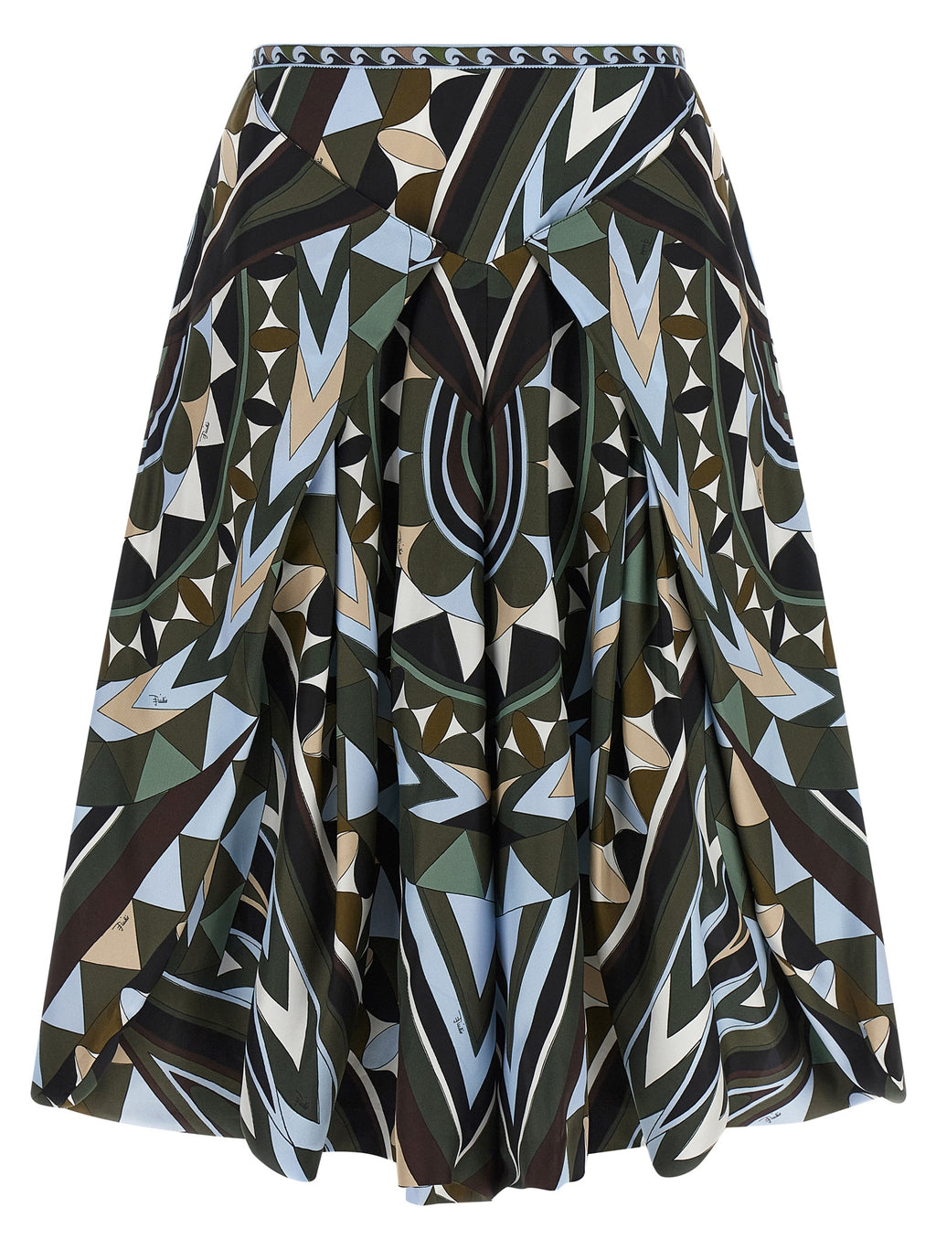 Emilio Pucci Multicolor Silk Midi Skirt