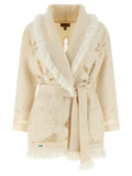 Alanui White Virgin Wool Cardigan