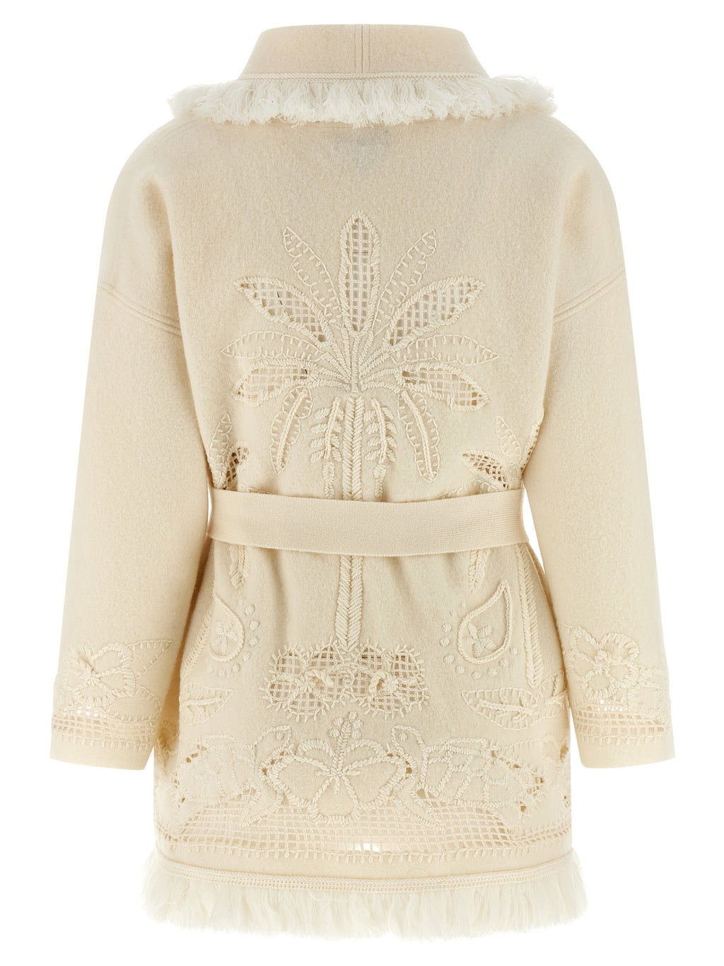 Alanui White Virgin Wool Cardigan