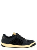 Gucci Black Cotton Low Top Sneakers