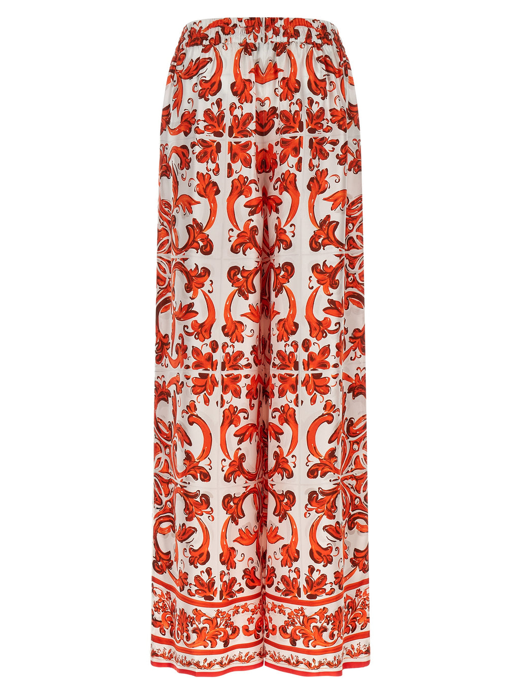 Dolce & Gabbana Orange Silk Flared Pants