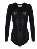 Maison Margiela Black Polyamide Bodysuit