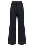Victoria Beckham Blue Cotton Flared Jeans